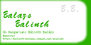 balazs balinth business card