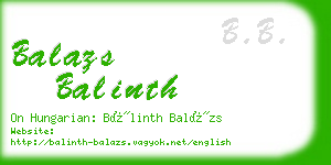 balazs balinth business card